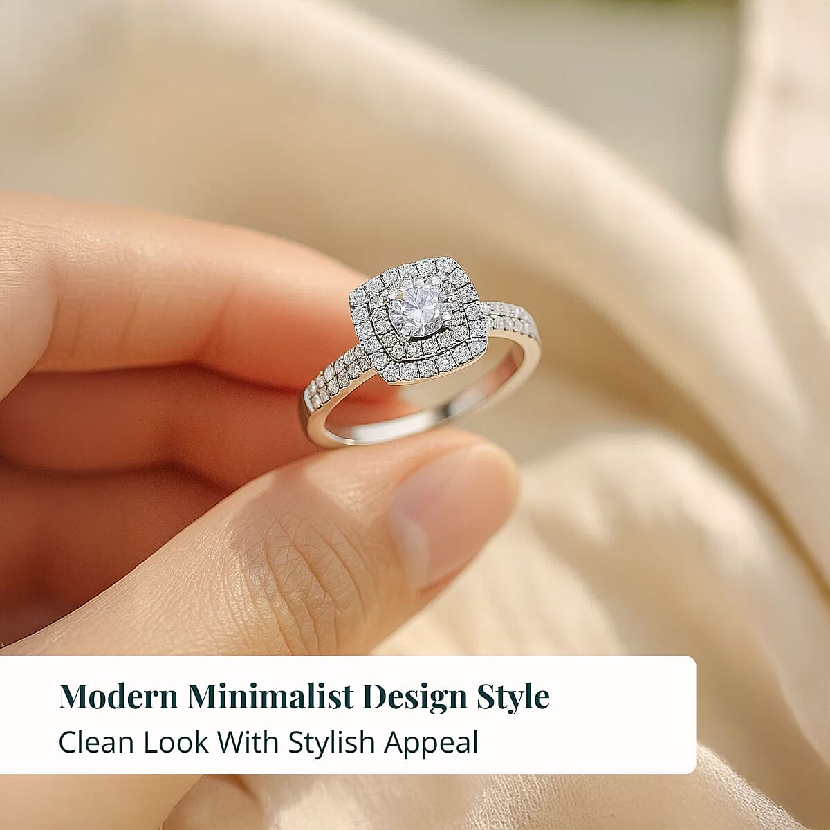 Luxuriant Lab Grown Diamond E-F VS 1.00 ctw Ring in 14K White Gold (Size 6.0) image number 5