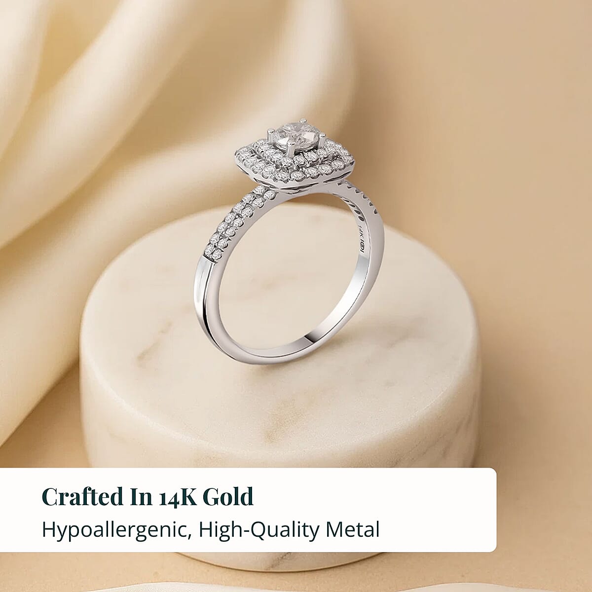 Luxuriant Lab Grown Diamond Ring in 14K White Gold 1.00 ctw (Size 6.5) image number 2