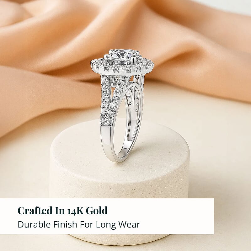Luxuriant Lab Grown Diamond E-F VS 3.38 ctw Infinite Aura Ring in 14K White Gold 5.72 Grams
