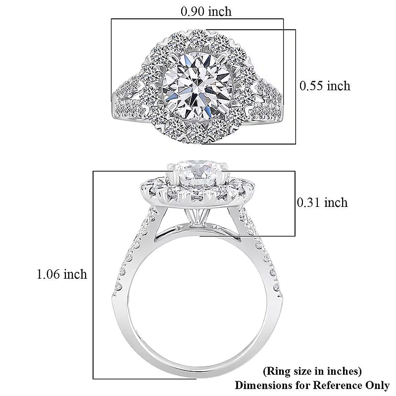 Luxuriant Lab Grown Diamond E-F VS 3.38 ctw Infinite Aura Ring in 14K White Gold 5.72 Grams