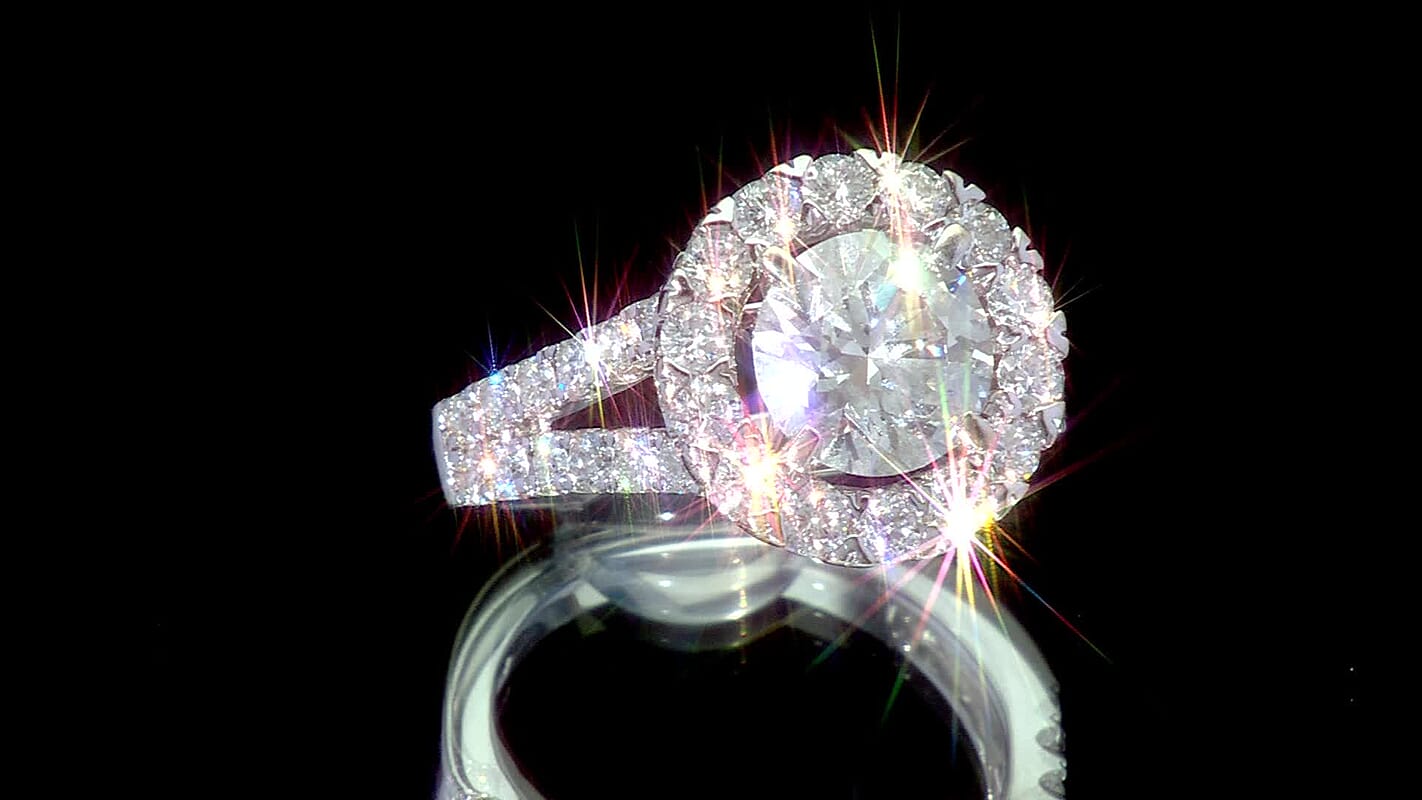 Luxuriant Lab Grown Diamond E-F VS 3.38 ctw Infinite Aura Ring in 14K White Gold 5.72 Grams