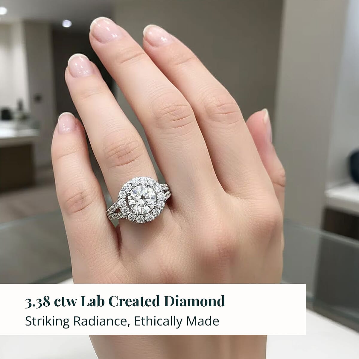 Luxuriant Lab Grown Diamond E-F VS 3.38 ctw Ring in 14K White Gold (Size 7.0) 5.72 Grams image number 1