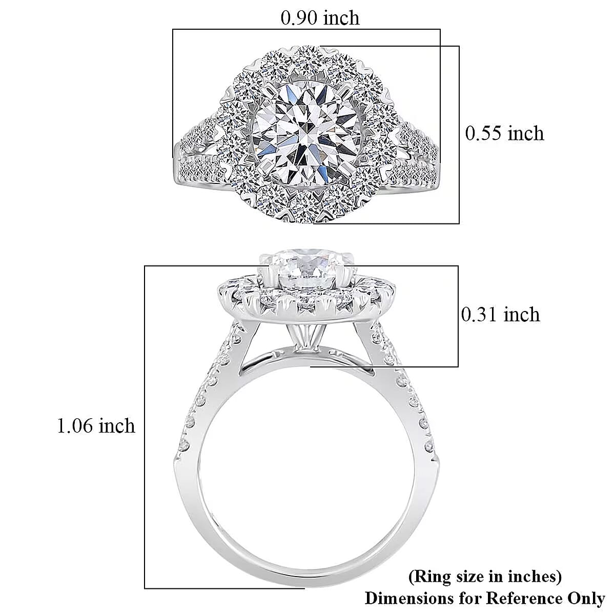 Luxuriant Lab Grown Diamond E-F VS 3.38 ctw Ring in 14K White Gold (Size 7.0) 5.72 Grams image number 6