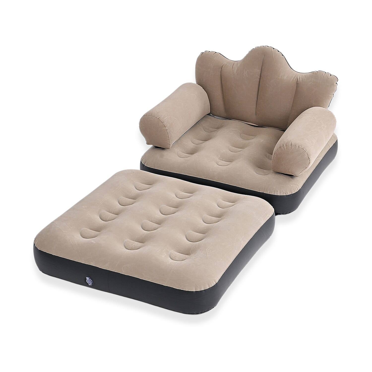Gray Inflatable Lounge Chair with Detachable Footrest