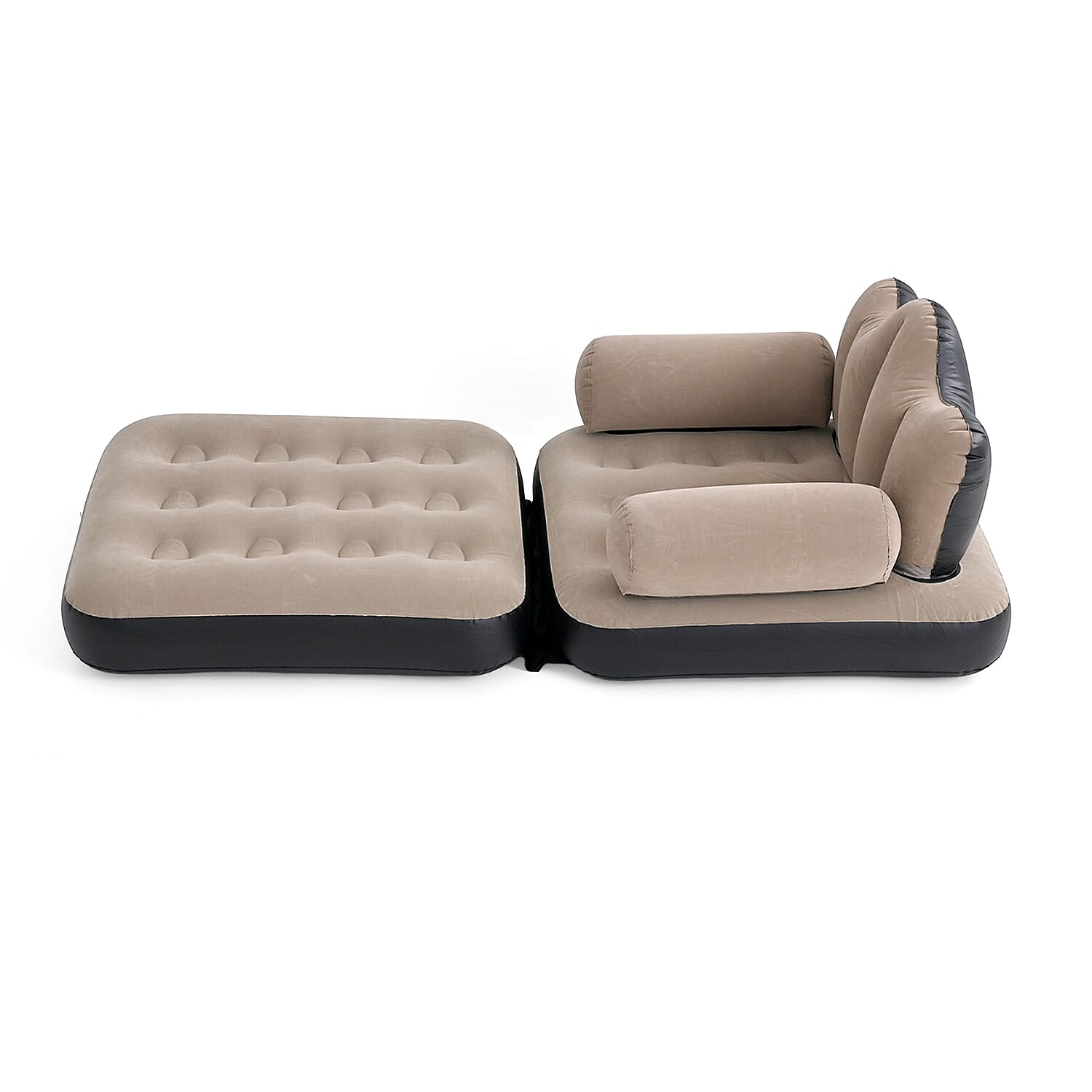 Gray Inflatable Lounge Chair with Detachable Footrest