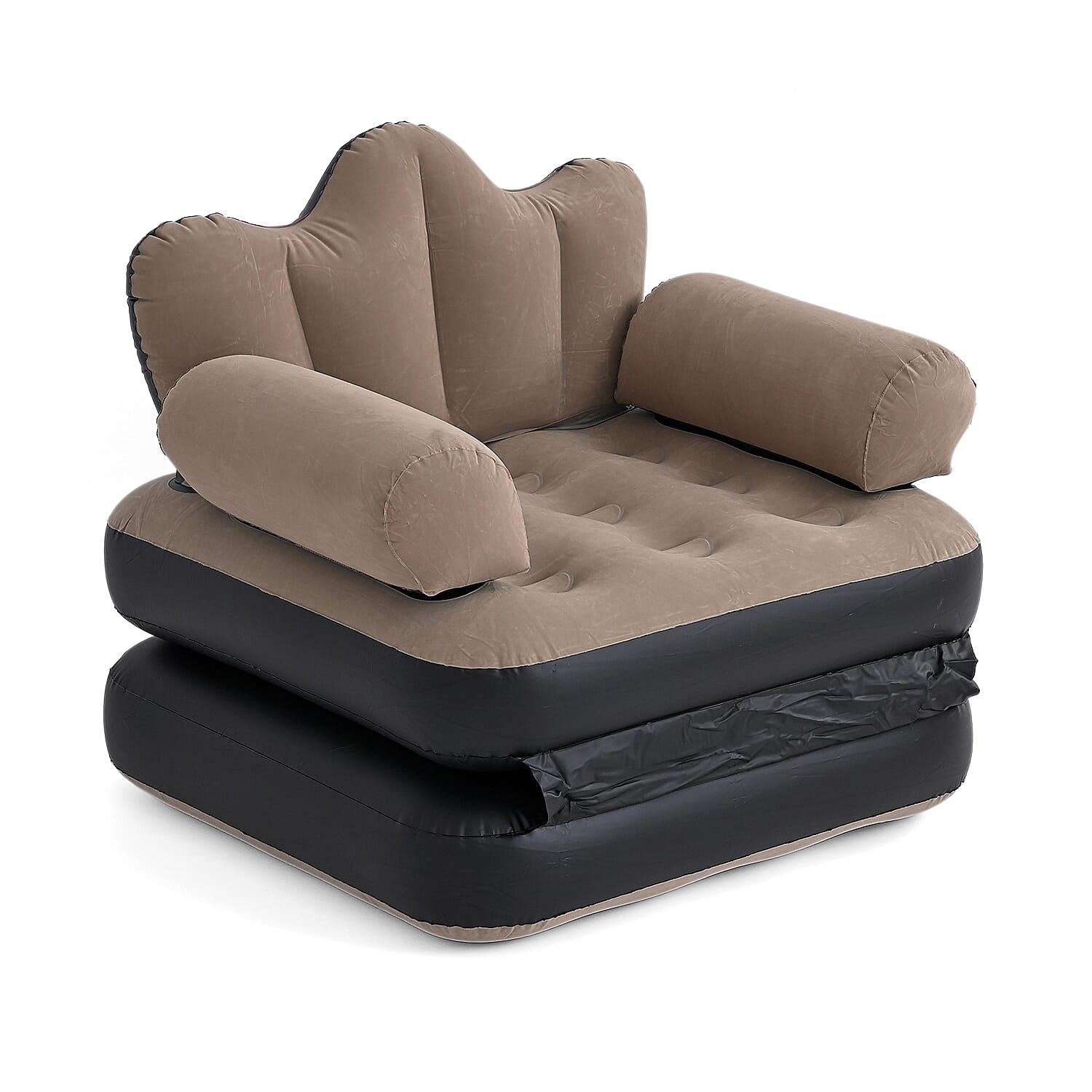 Gray Inflatable Lounge Chair with Detachable Footrest