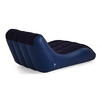 Blue Inflatable Lounge Chair with Detachable Footrest