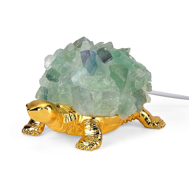 Livmore Fluorite Crystal Turtle Ornament with Light
