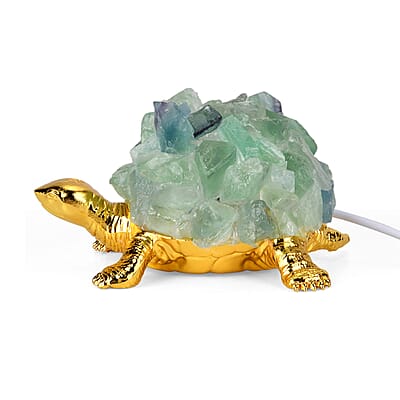 Livmore Fluorite Crystal Turtle Ornament with Light