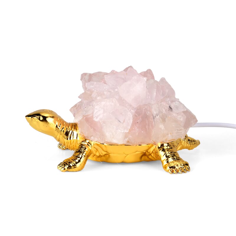Livmore Rose Crystal Turtle Ornament with Light