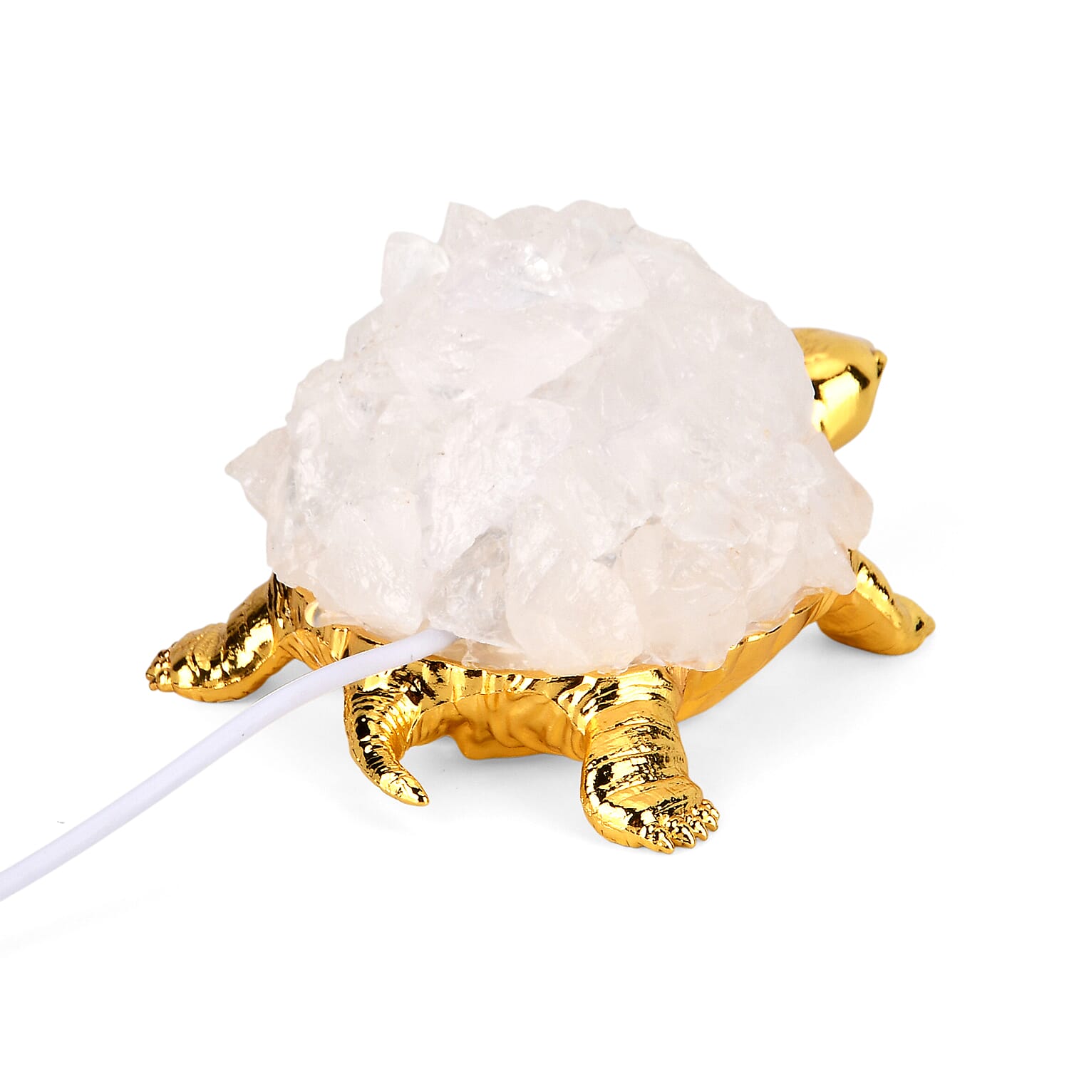 Rock Crystal Turtle Ornament with Light