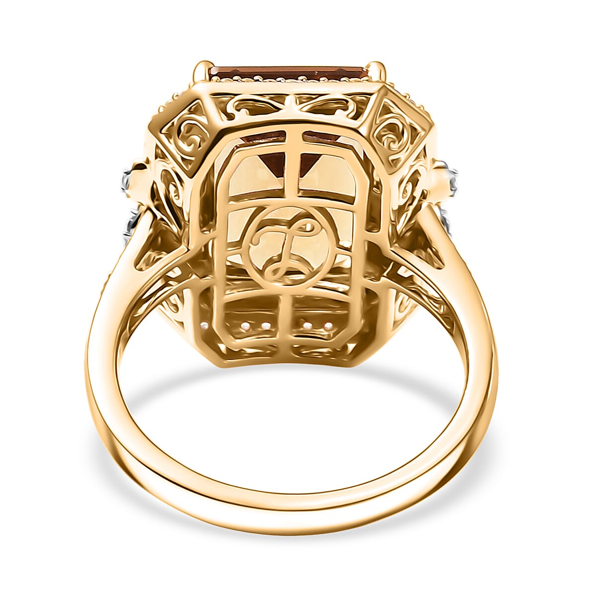 Luxoro 10K Rose Gold AAA Marialite, Yellow Sapphire and Diamond (I2) (0.29 cts) Ring (Size 6.0) (5.35 g) 7.70 ctw image number 4