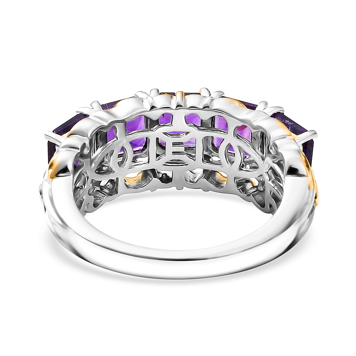 EverTrue African Amethyst Ring in 18K YG Plated and Platinum Bond 3.10 ctw (Size 10.0) image number 4