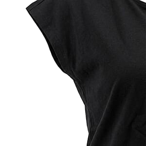 Closeout Christopher & Banks Black Relaxed Restyled Step Hem Tee - Medium