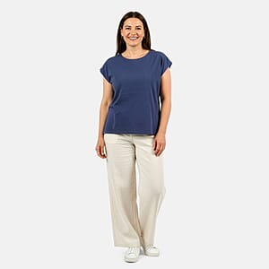 Closeout Christopher & Banks Indigo Relaxed Restyled Step Hem Tee - XXL