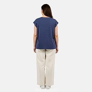 Closeout Christopher & Banks Indigo Relaxed Restyled Step Hem Tee - XXL