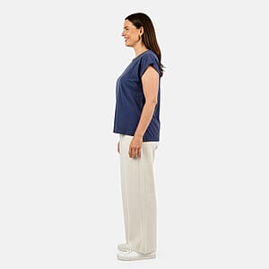Closeout Christopher & Banks Indigo Relaxed Restyled Step Hem Tee - XXL