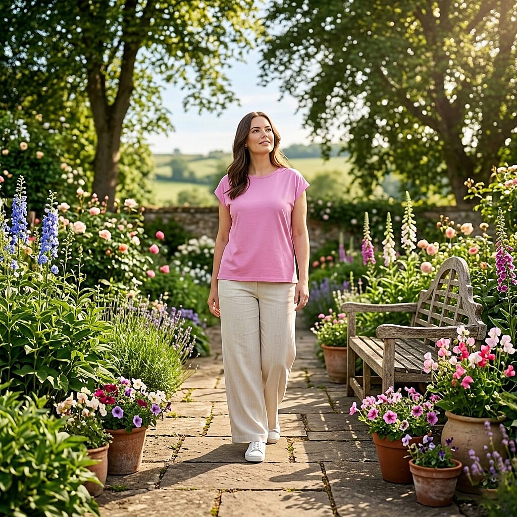Closeout Christopher & Banks Light Pink Relaxed Restyled Step Hem Tee - Small