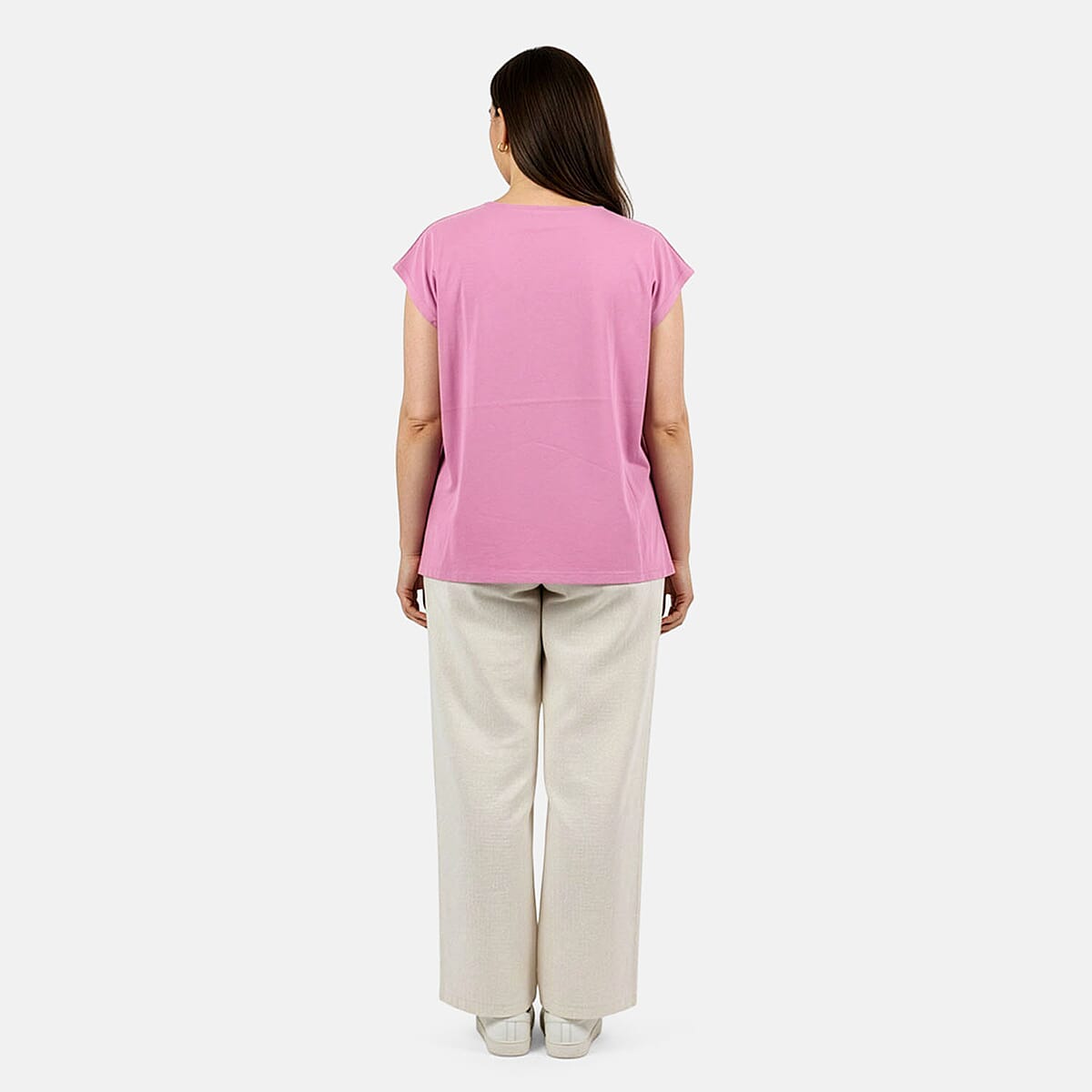 Closeout Christopher & Banks Light Pink Relaxed Restyled Step Hem Tee - Small image number 2