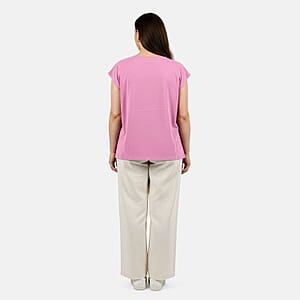 Closeout Christopher & Banks Light Pink Relaxed Restyled Step Hem Tee - 1X