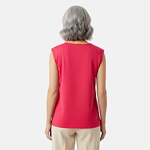 Closeout Christopher & Banks Pink Relaxed Restyled Step Hem Tee - Small