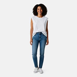 Closeout Christopher & Banks White Relaxed Restyled Step Hem Tee - Medium