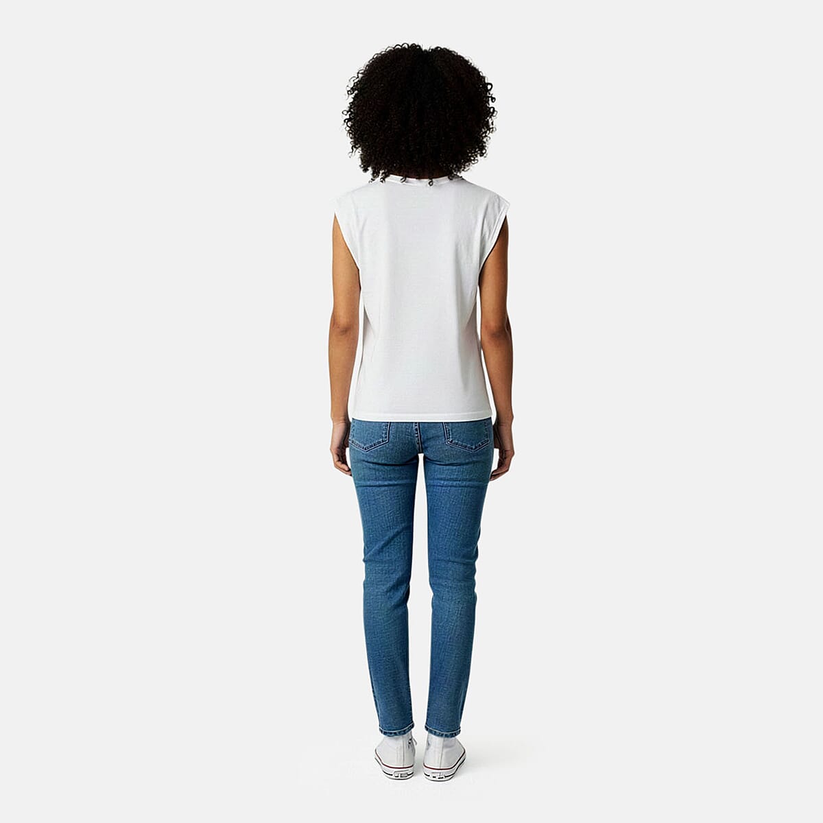 Closeout Christopher & Banks White Relaxed Restyled Step Hem Tee - Medium image number 1