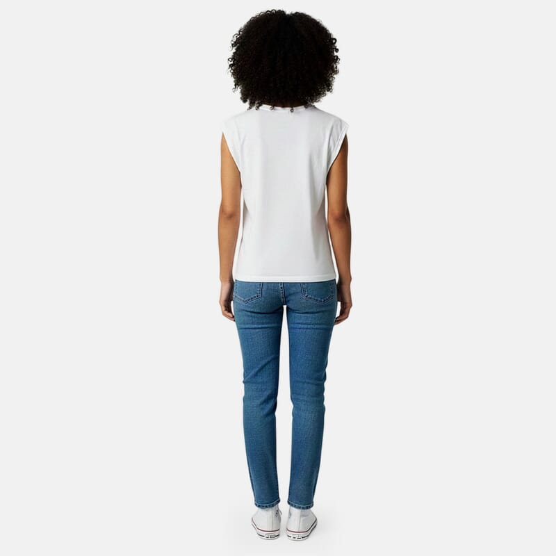 Closeout Christopher & Banks White Relaxed Restyled Step Hem Tee - Petite Medium