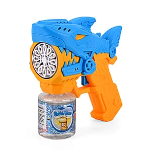 Blue Mini Robotic Shark Bubble Toy (Includes 90ml Bubble Liquid)