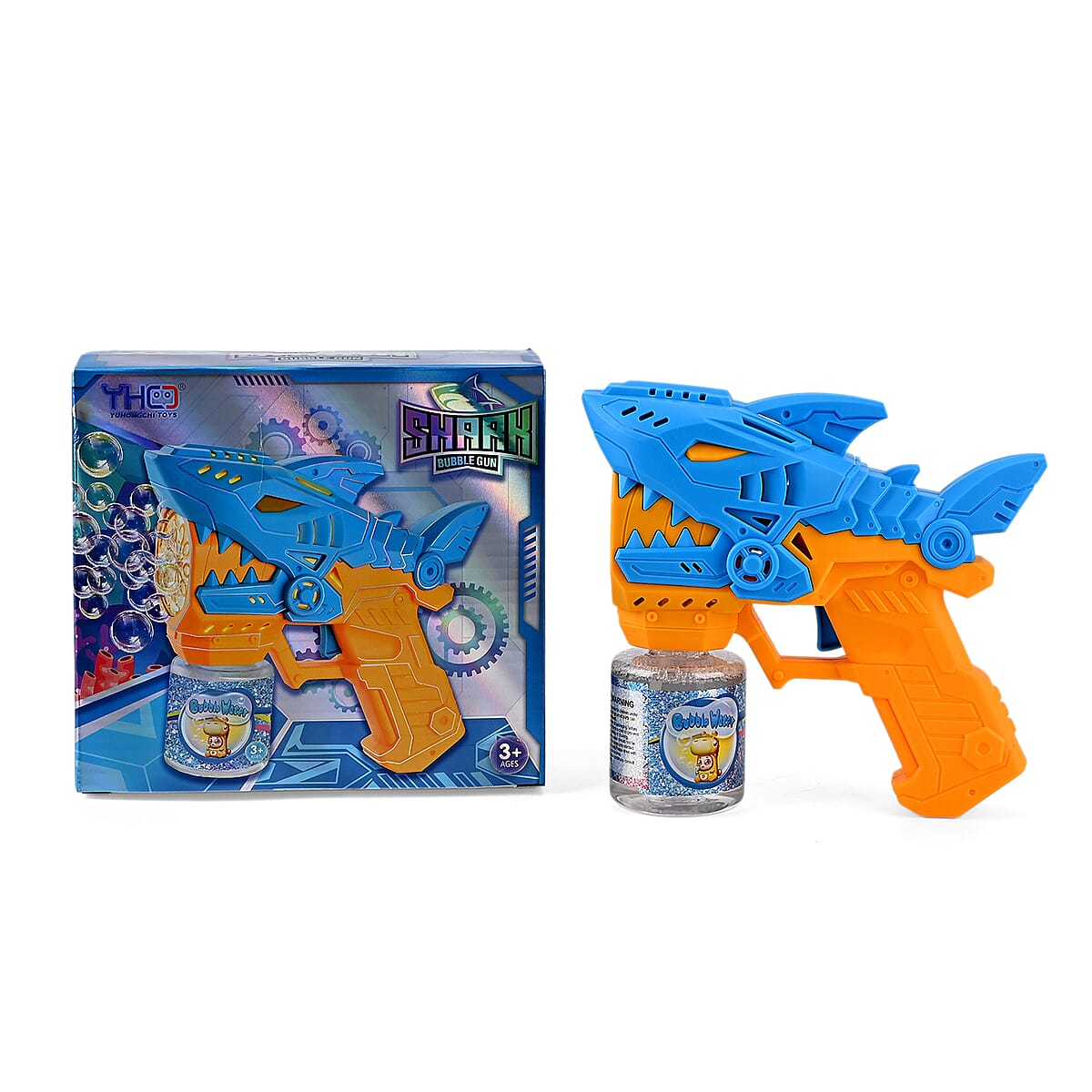 Blue Mini Robotic Shark Bubble Toy (Includes 90ml Bubble Liquid) image number 6