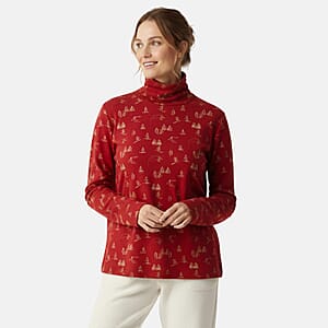 Closeout Christopher & Banks Red Ski Print Turtleneck Tee - XL