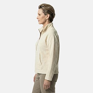 Closeout Christopher & Banks White Knit Corduroy Half Zip Top - 3X