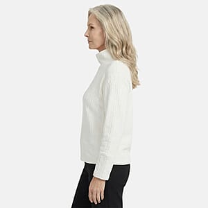 Closeout Christopher & Banks White Relaxed Restyled Cable Pattern Top - 2X