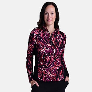 Closeout Christopher & Banks Purple Relaxed Restyled Quarter Zip Mock Neck Top - Petite XL