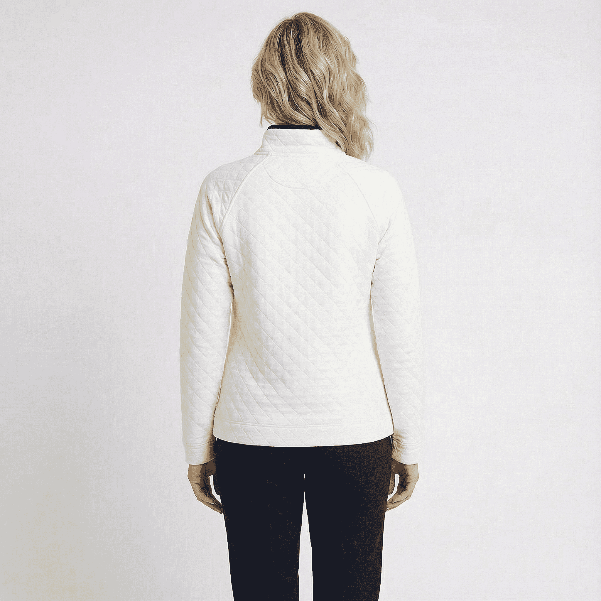 Closeout Christopher & Banks White Relaxed Restyled Quilted Mock Neck Top - 2X