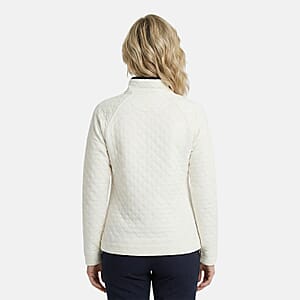 Closeout Christopher & Banks White Relaxed Restyled Quilted Mock Neck Top - XXL