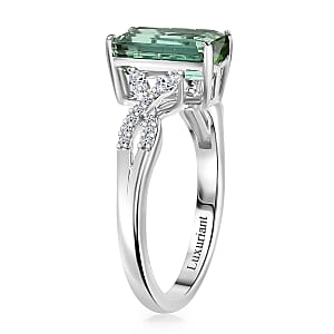 AAA Arquiana Mint Tourmaline and Luxuriant Lab Grown Diamond E-F VS 2.65 ctw Ring in 10K White Gold (Size 7.0)