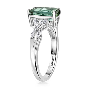 AAA Mint Tourmaline and Luxuriant Lab Grown Diamond E-F VS 2.65 ctw Ring in 10K White Gold (Size 7.5)