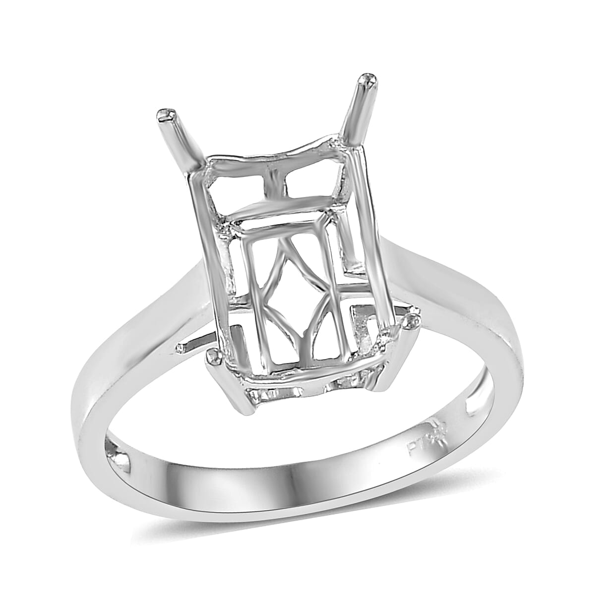 Mounting Ring in 950 Platinum (Size 7.0) 4.55 Grams