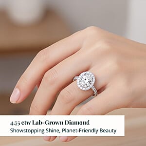 Luxuriant Lab Grown Diamond (F - VS2) Ring in 14K White Gold 4.75 ctw (Size 10.0)