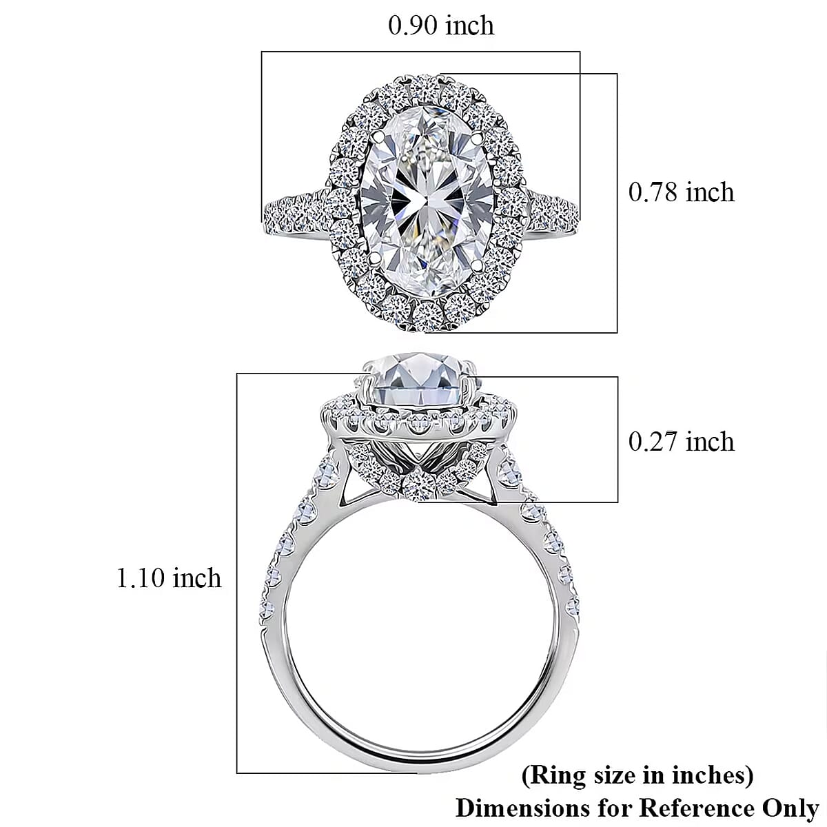 14K White Gold Luxuriant Lab Grown Diamond (E-F, VS) Ring (Size 10.0) (4.85 g) 4.75 ctw image number 6