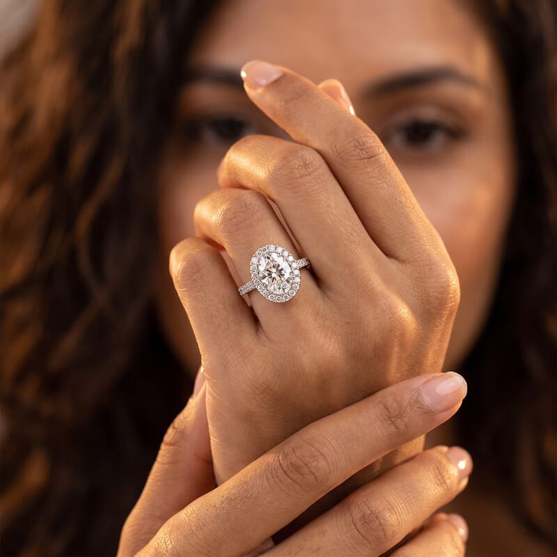 Luxuriant Lab Grown Diamond (F - VS2) Ring in 14K White Gold 4.75 ctw (Size 5.0)