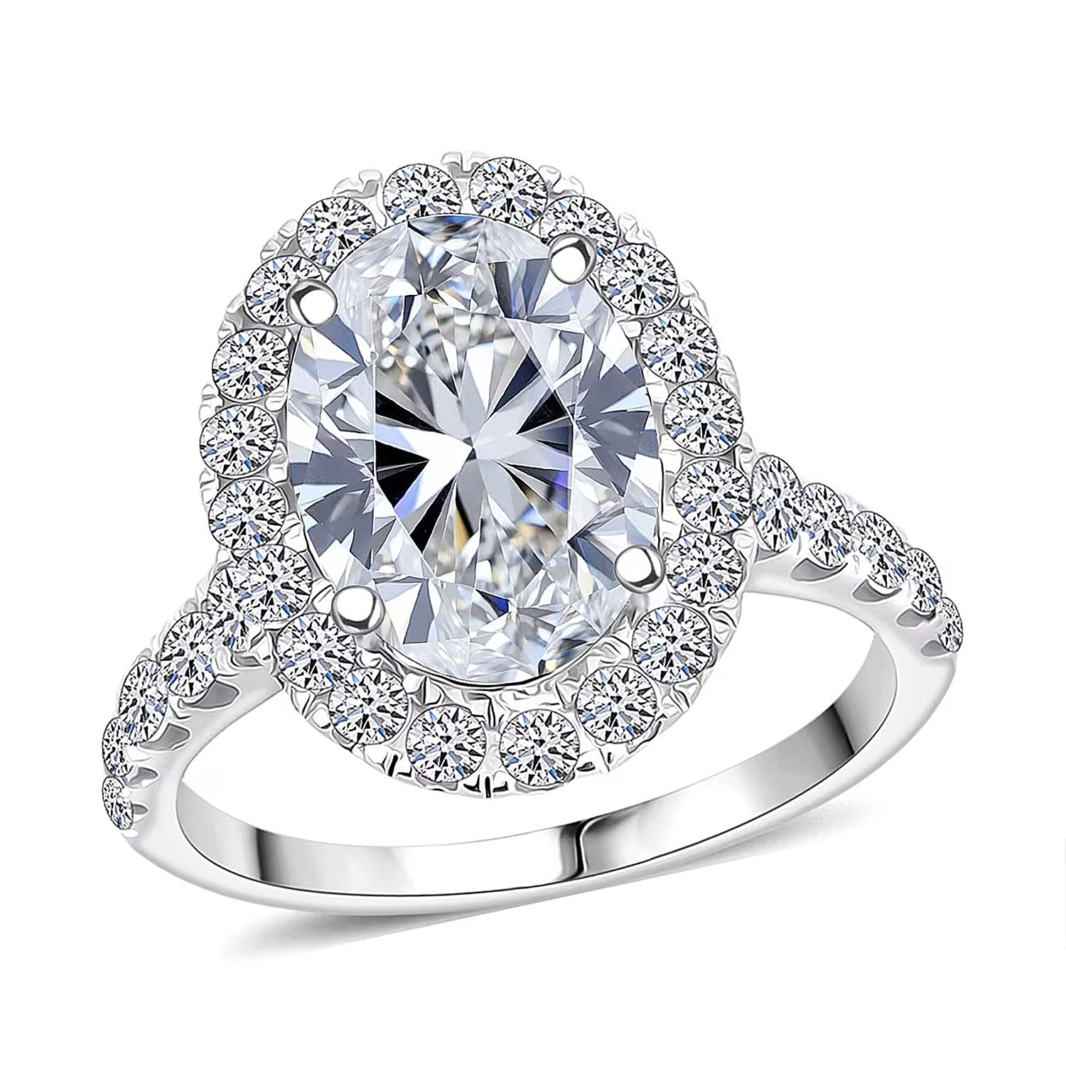 Luxuriant Lab Grown Diamond (F - VS2) Ring in 14K White Gold 4.75 ctw (Size 7.0)