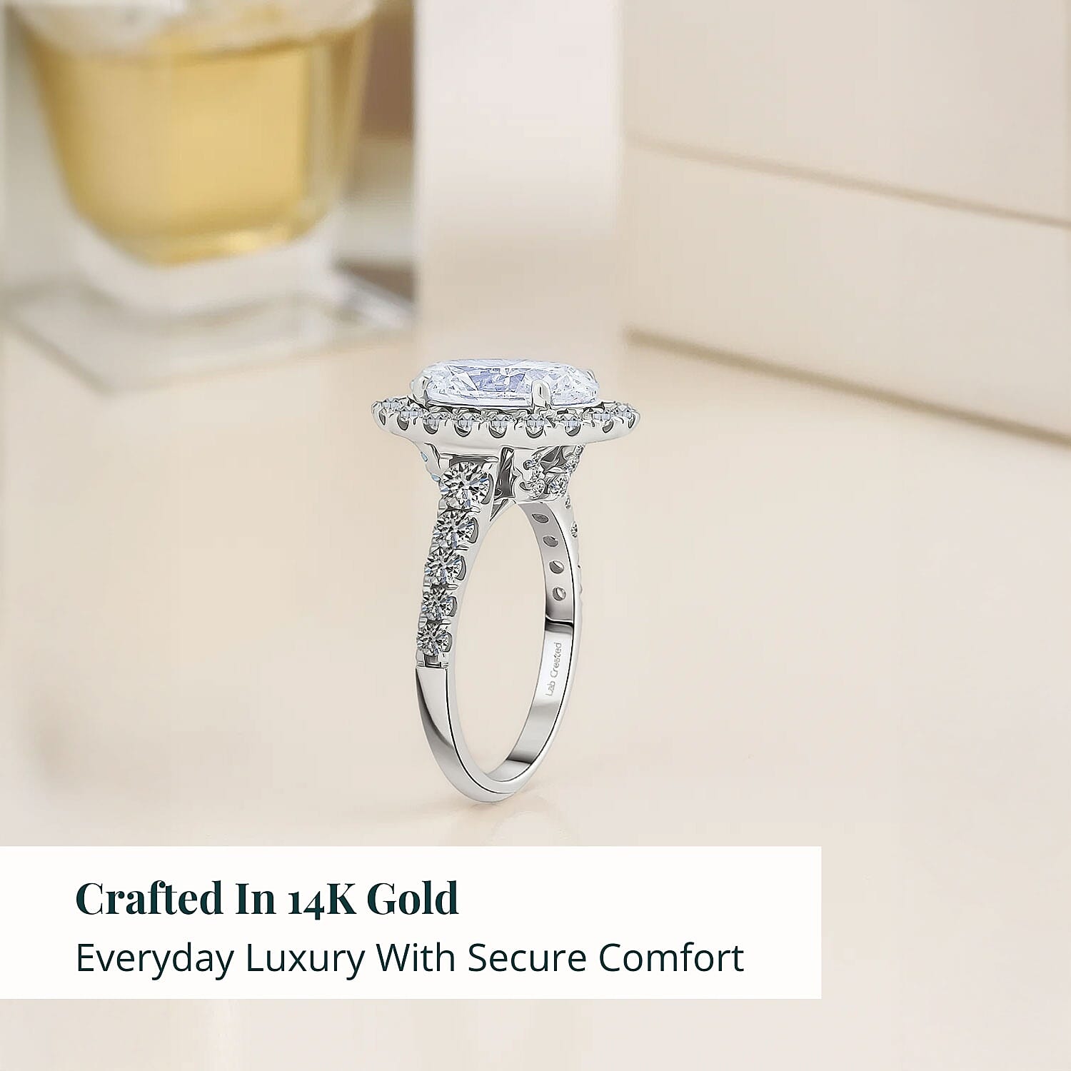 Luxuriant Lab Grown Diamond (F - VS2) Ring in 14K White Gold 4.75 ctw (Size 7.0)
