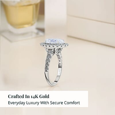 Luxuriant Lab Grown Diamond (F - VS2) Ring in 14K White Gold 4.75 ctw (Size 7.0)