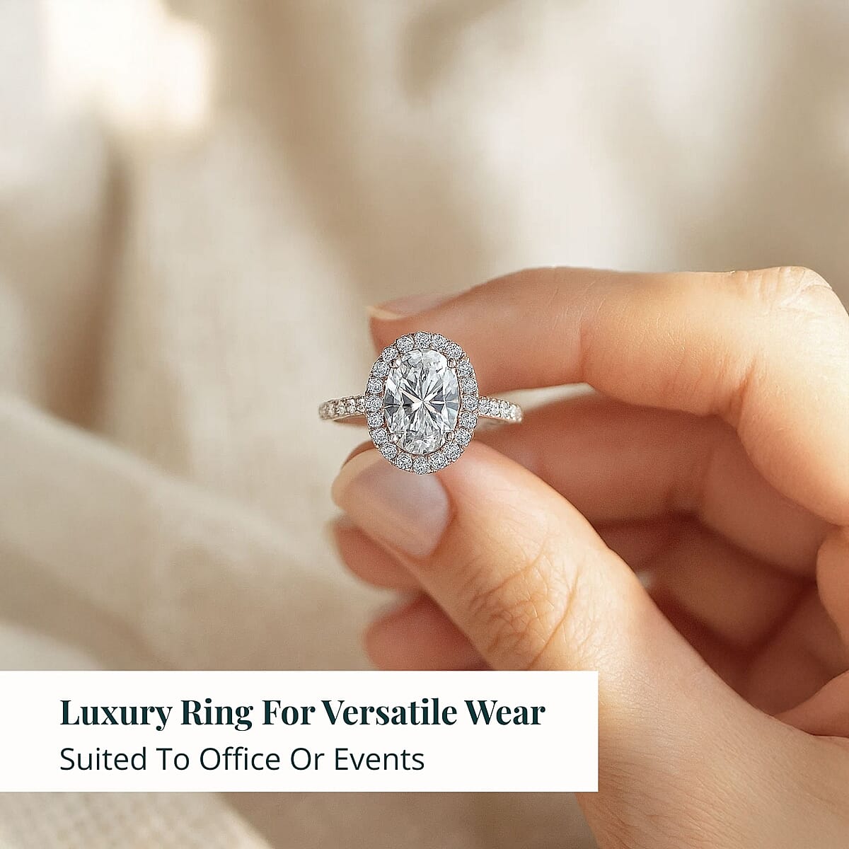 Doorbuster Luxuriant Lab Grown Diamond E-F VS 4.75 ctw Ring in 14K White Gold (Size 7.0) 4.85 Grams image number 5