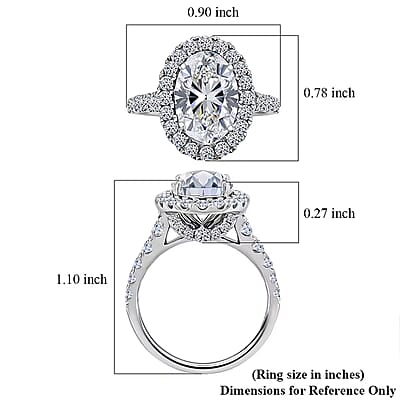 Luxuriant Lab Grown Diamond (F - VS2) Ring in 14K White Gold 4.75 ctw (Size 7.0)