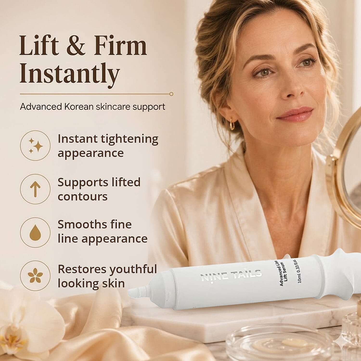 NiNE TAiLS Advanced Line Lift Serum (0.33oz) Made in Korea