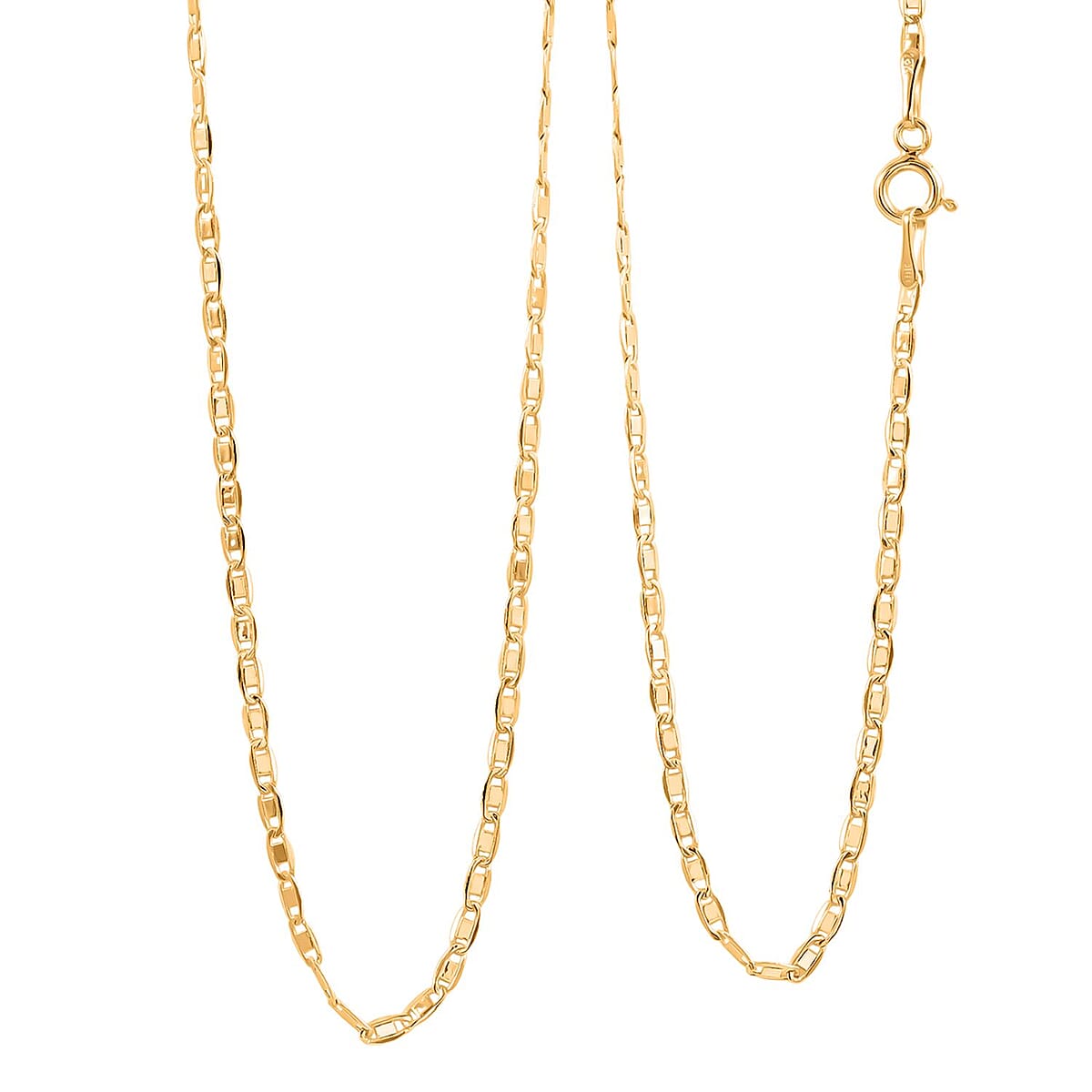 Doorbuster 1.8mm Valentino Chain Necklace in 18K Yellow Gold 1.5 Grams 18 Inches image number 0