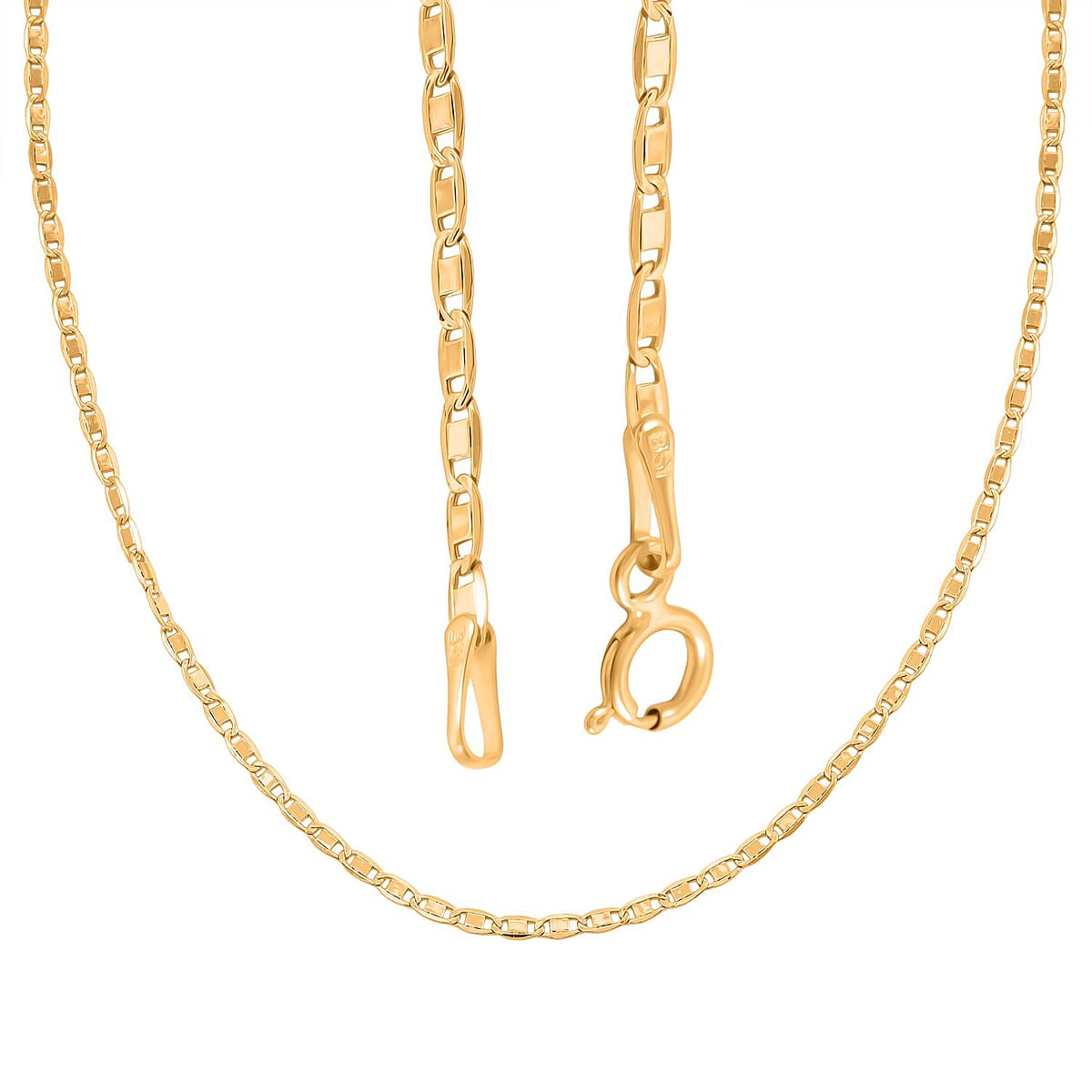 Doorbuster 1.8mm Valentino Chain Necklace in 18K Yellow Gold 1.5 Grams 18 Inches image number 4